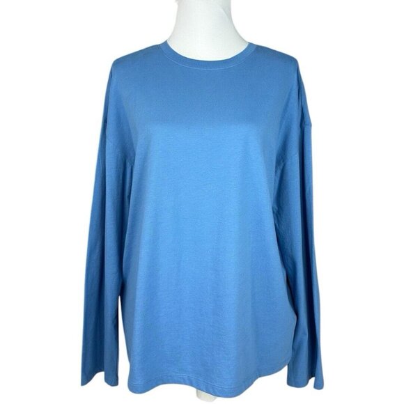 Everlane Women's NWT Bluebell The Relaxed Long Sleeve Organic Crew T-Shirt M/C43 - Picture 1 of 15